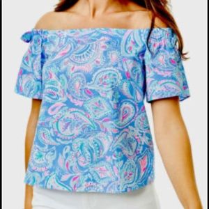 Lilly Pulitzer Off the Shoulder Top in Fish Kiss